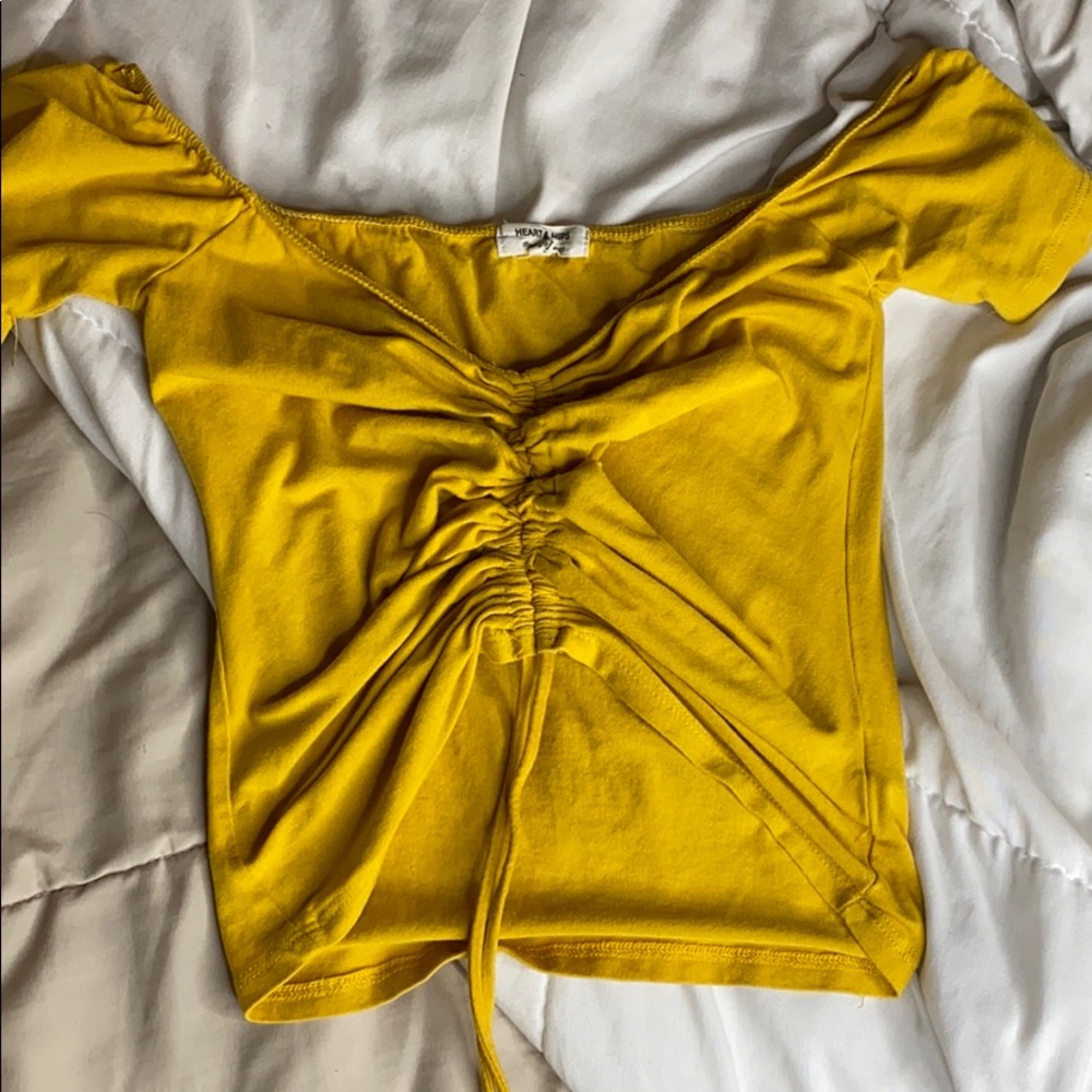 Tight yellow crop top